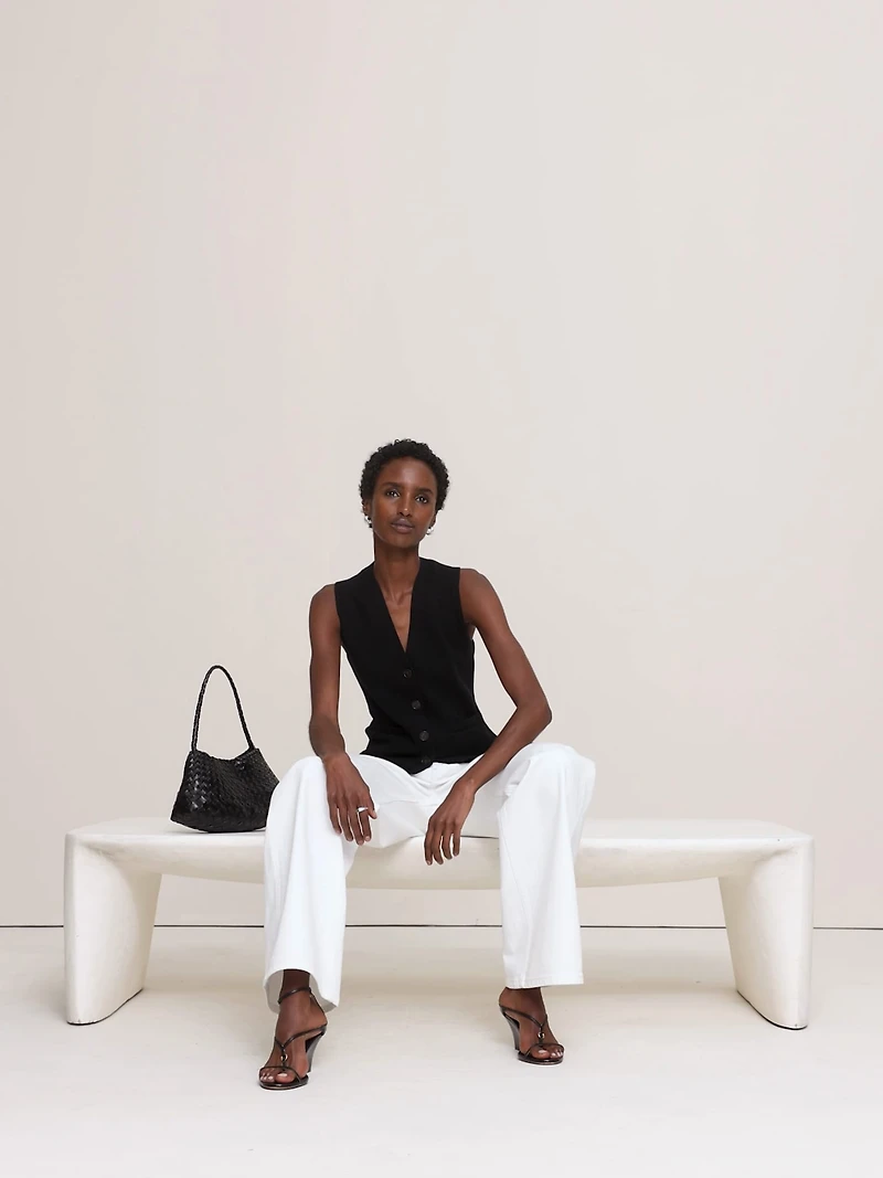 Larkspur Cotton-Silk Sweater Vest