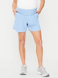 Short de maternité PowerSoft à taille rabattable, entrejambe de 12,5 cm