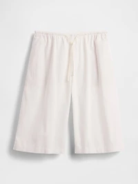 Linen-Blend Relaxed Easy Culotte Pants