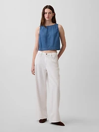 Denim Crop Shell Tank Top