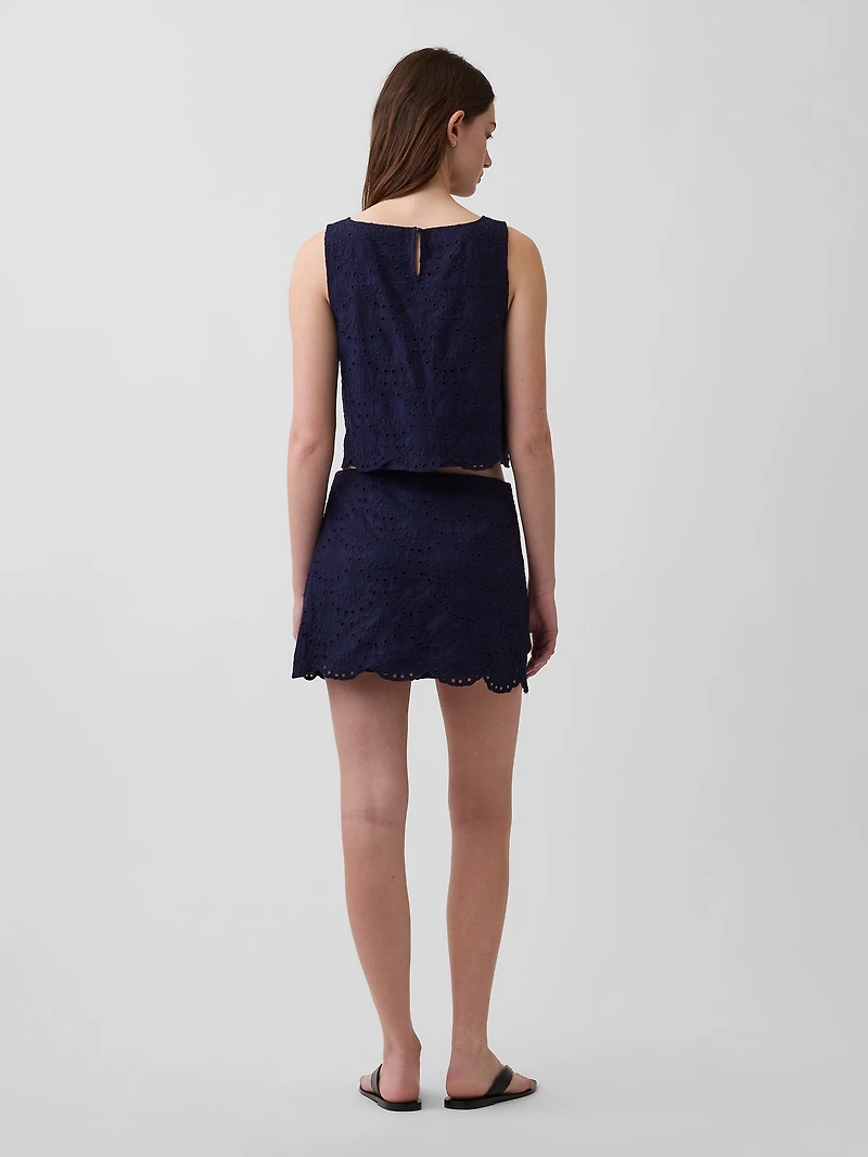 Eyelet Mini Skort