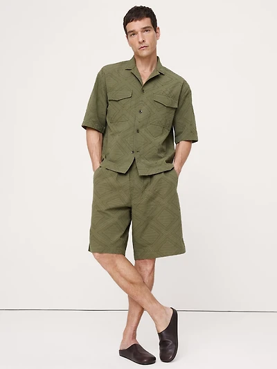 11" Cotton Jacquard Pull-On Short