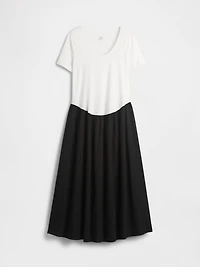 Maternity Mixed Media Drop-Waist Dress