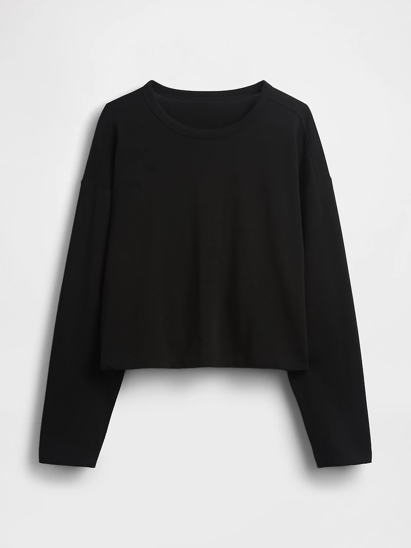 Knit Oversized Crop T-Shirt