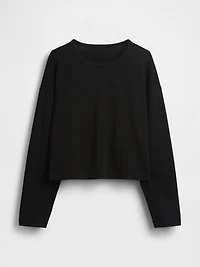 Knit Oversized Crop T-Shirt