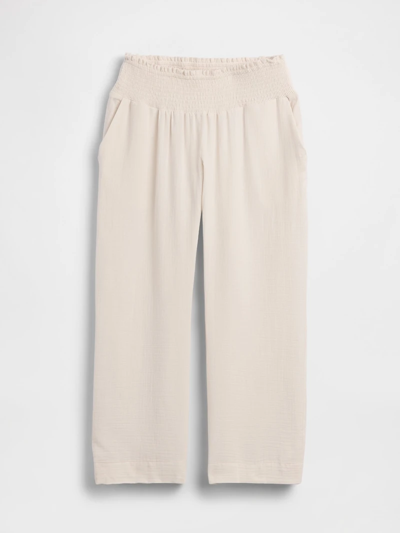 Maternity Cotton Gauze Full Panel Pants
