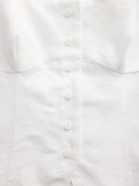 Linen-Blend Corset Vest Top