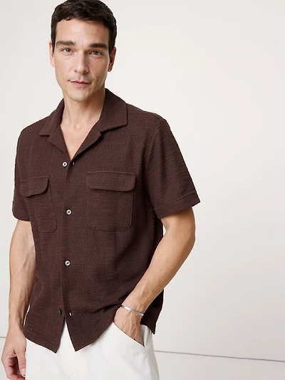Textured Knit Resort Shirt