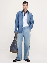 Relaxed-Fit Denim Shirt with Snaps
