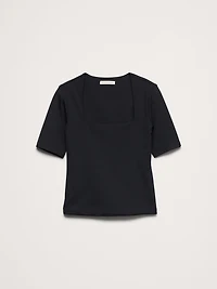 Sculpted-Stretch Square-Neck Top
