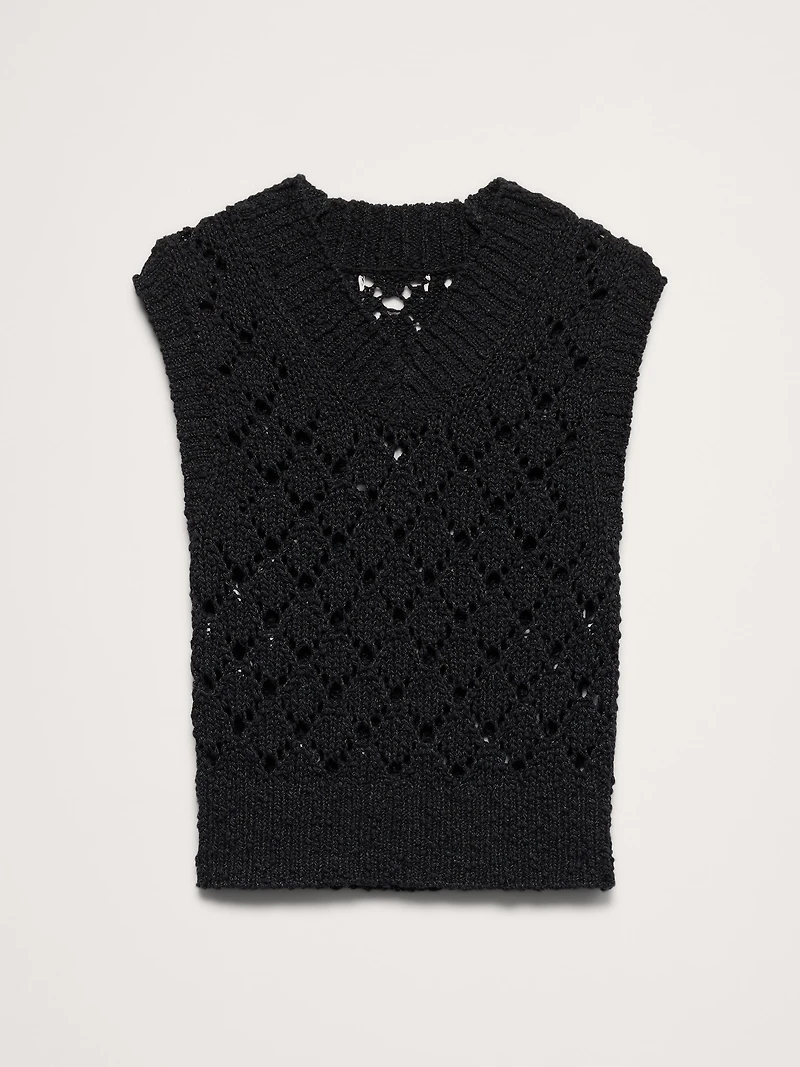Crochet Cropped Sweater Vest