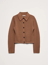 Larkspur Cotton-Silk Polo Cardigan