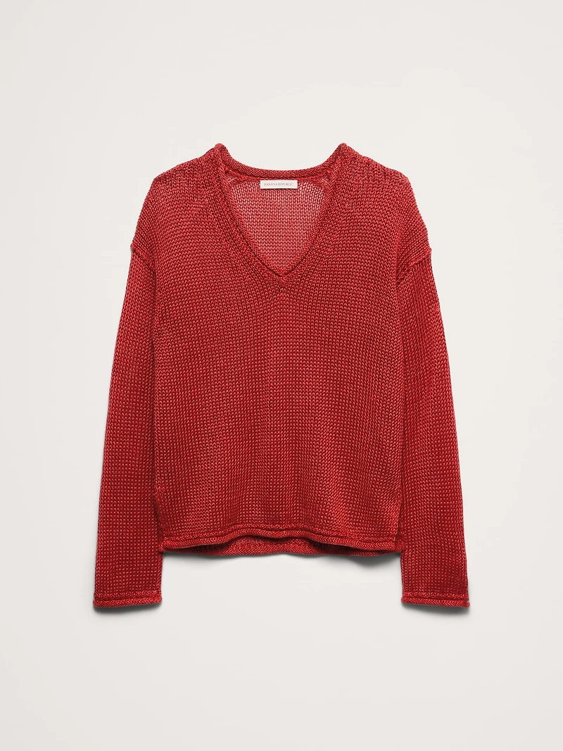 Heirloom Linen V-Neck Sweater