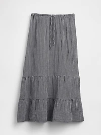 Cotton Gauze Easy Tiered Maxi Skirt