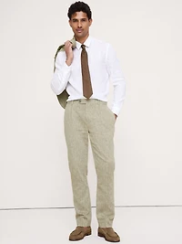 Green Linen-Cotton Suit Pant