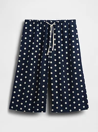 Linen-Blend Relaxed Easy Culotte Pants