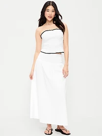 Smocked-Waist Maxi Skirt