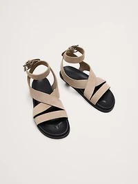 Italian Suede Ankle-Strap Sandal