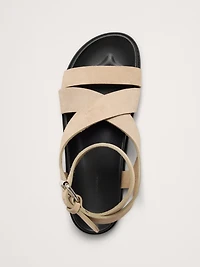 Italian Suede Ankle-Strap Sandal