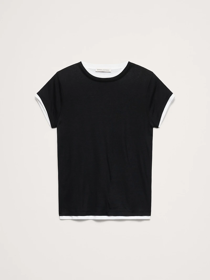 Airy Cotton Layered T-Shirt