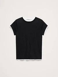 Airy Cotton Layered T-Shirt