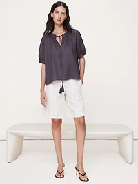 Linen Tassel-Tie Top