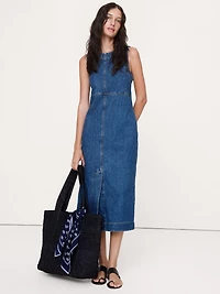 Denim Shift Midi Dress