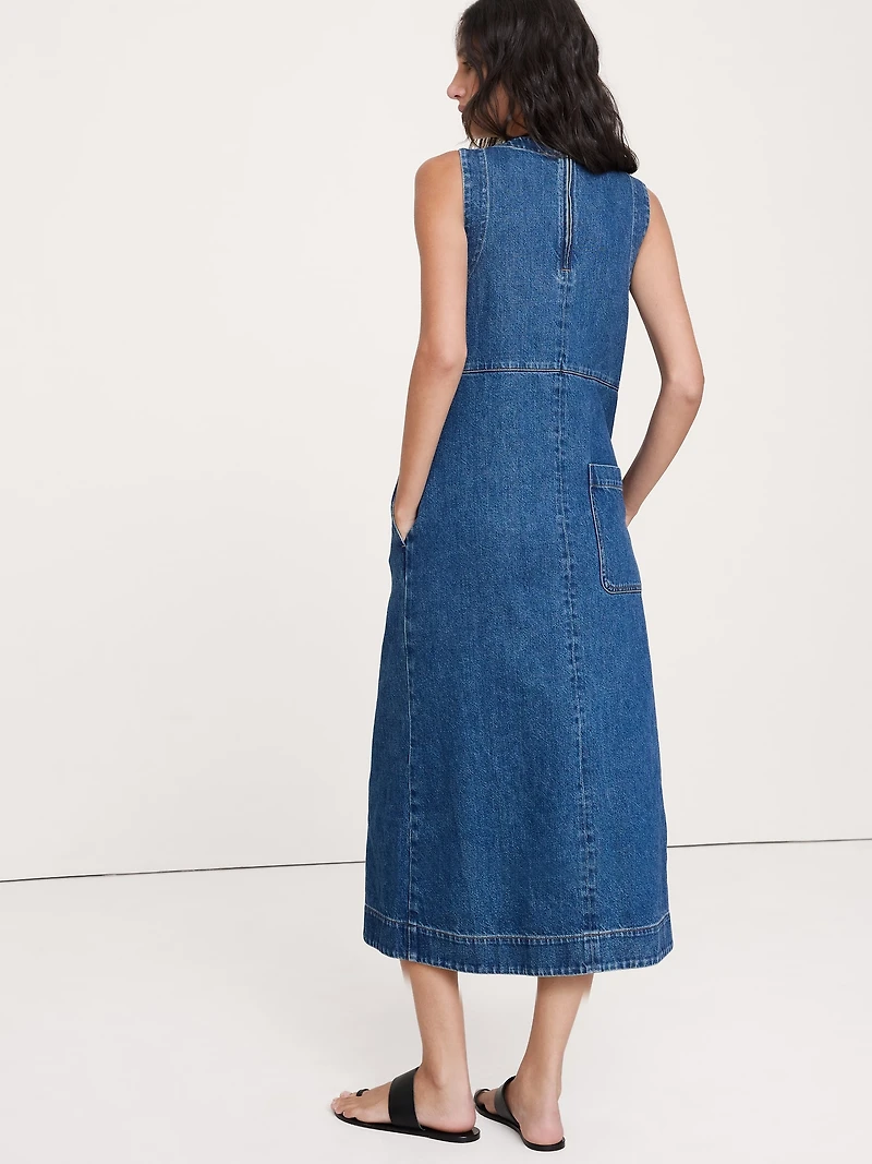 Denim Shift Midi Dress