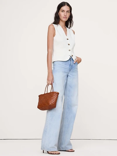 Larkspur Cotton-Silk Sweater Vest
