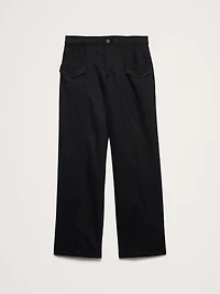 High-Rise Straight Utility Pant Stretch Linen-Viscose