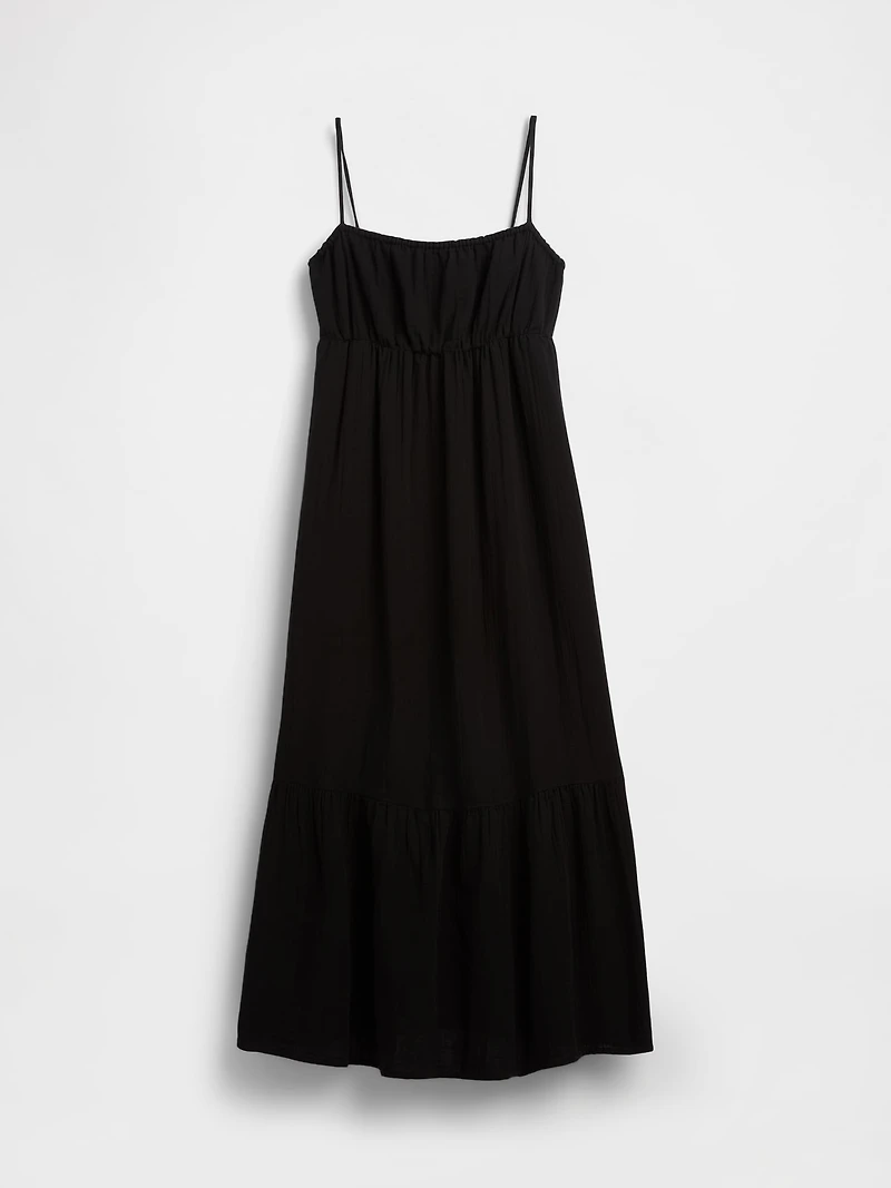 Cotton Gauze Tiered Empire Waist Dress
