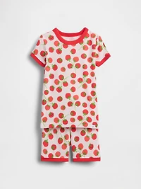 Pyjama court en coton biologique brossé à motif de tomates pour Bébé et Tout-petit