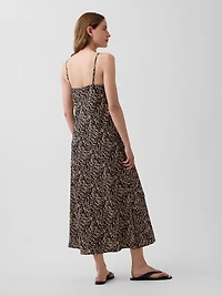 Zebra Print Midi Slip Dress
