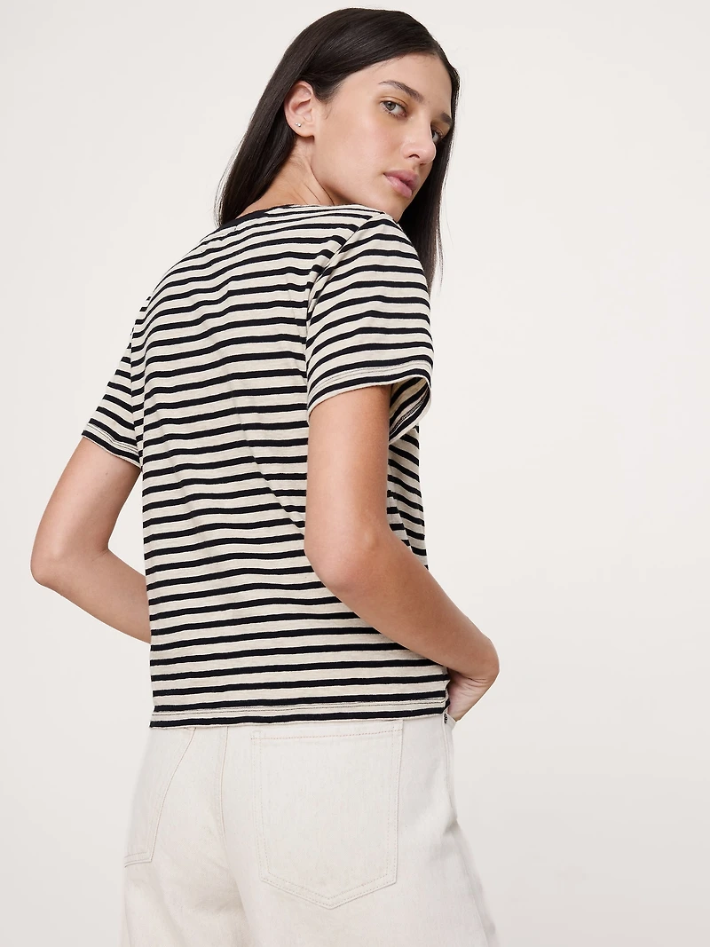 Cotton Slub Crew-Neck T-Shirt