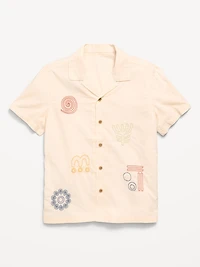 Short-Sleeve Embroidered Shirt for Boys