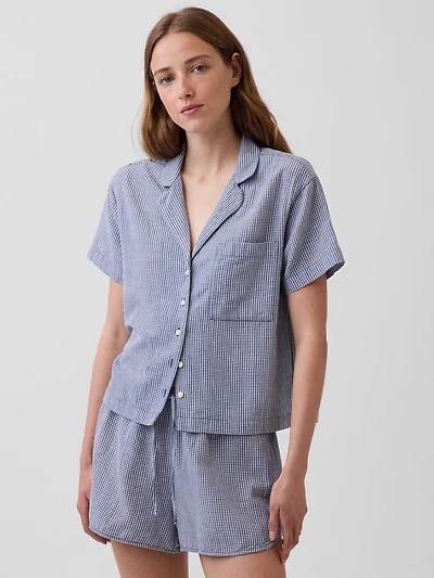 Crinkle Gauze Oversized PJ Shirt