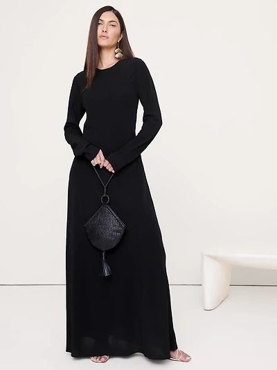 Bias-Cut Chiffon Maxi Dress