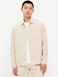 Linen-Blend Chore Jacket