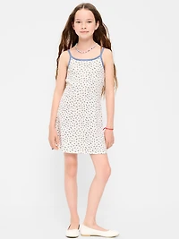 Sleeveless Fitted Ribbed Swing Dress for Girls