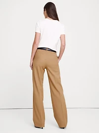 Ultra High-Rise Modern Straight Italian Lightweight Wool Pant