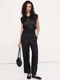 The Getaway Straight-Leg Pull-On Pant Linen