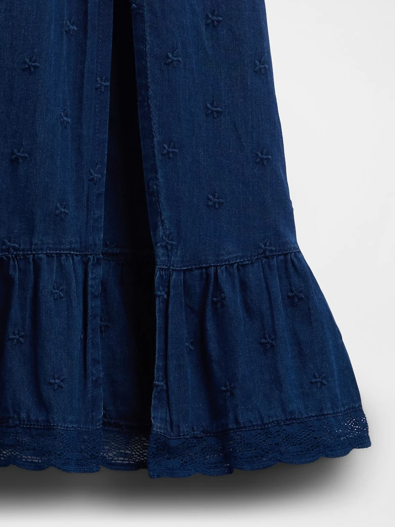 Embroidered Puff-Sleeve Maxi Dress