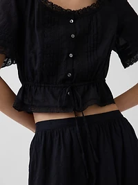 Lace-Trim Maxi Skirt