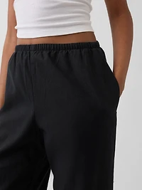 Linen-Blend Easy Wide-Leg Pants