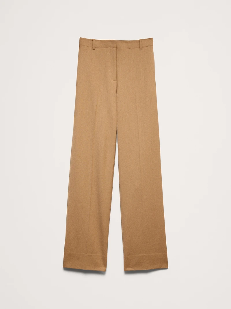 Ultra High-Rise Modern Straight Italian Lightweight Wool Pant