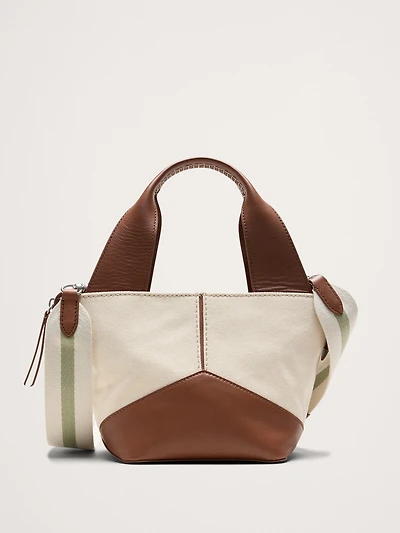 Leather & Suede Mini Zip Tote