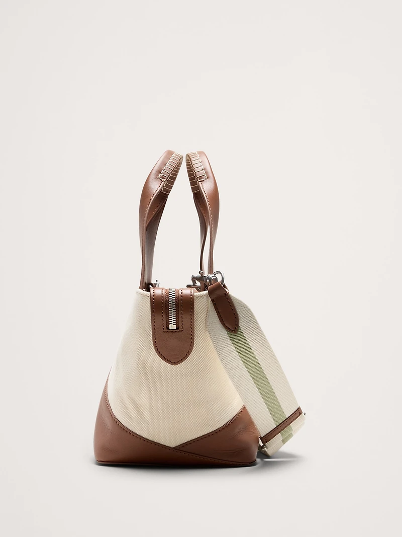 Leather & Suede Mini Zip Tote