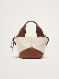 Leather & Suede Mini Zip Tote