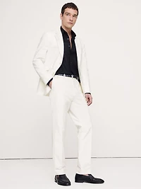 Tailored Slim-Fit Italian Cotton-Linen Suit Pant