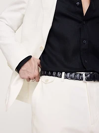 Tailored Slim-Fit Italian Cotton-Linen Suit Pant